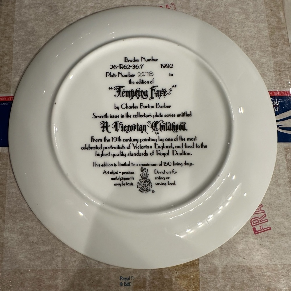 Tempting Fare by Charles Burton Barber Vintage Collector’s Plate 587 - Picture 3 of 4